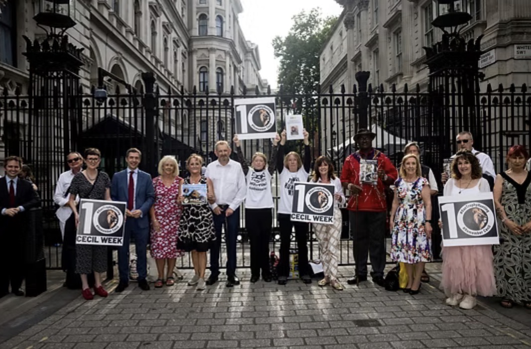 Animal welfare campaigners gathered outside Downing Street